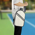 Pickleball Backpack for Paddles Accessories White Canvas Pickleball Sling Bag for Women and Men