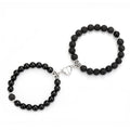 Wholesale Fashion Gemstone Stone Beaded Bracelet Natural Jewelry Heart 8mm Energy Beads Magnetic Couple Bracelets for Lovers