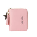 Factory Outlet Fashion Minimalist Slim Pocket Short Zipper Closure PU Leather Chains Women's Keychain Wallet Card Holder