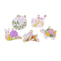 Enamel Animal Charms Pendants Cute Flower Animal Charms for DIY Earring Necklace Key Chain Bracelet Pendants Accessory