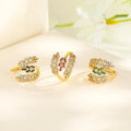 Diamond Engagement 18K Gold Plated Adjustable Half Ring Gold Wedding Ring Fashion Fine Jewelry Rings