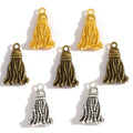 Antique Silver Color Metal Alloy Tassel Charms Pendants Necklace Beads for DIY Big Hole Beads Bracelets Charms J126
