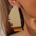 2023 New Arrival Fashion Jewelry Exaggerated Geometry Big Twisted Iron Geometric Earrings 18K Gold Plated Tear Drop Earrings