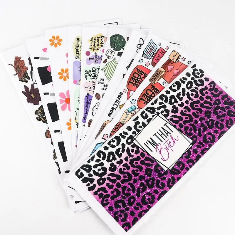 Popular Custom Heat Transfer Sticker Uv Dtf Cup Wrap Transfers Transfer Printing Uvdtf Cup Wraps for Cups Tumbler