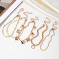 Custom  High Quality Gold Vintage Heart Pearl  Cuban Chain Butterfly Pendant Bracelet for Women Jewelry Wholesale