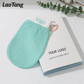 Custom Logo and Package Eco Friendly Body Cleaning 100% Natural Viscose  Exfoliating Gloves Moroccan Kessa Glove for Home Use