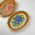 Rattan Basket Hotel Household Bread Snack Candy Vegetable Woven Storage Basket Blue Flower Portable Rattan Tray