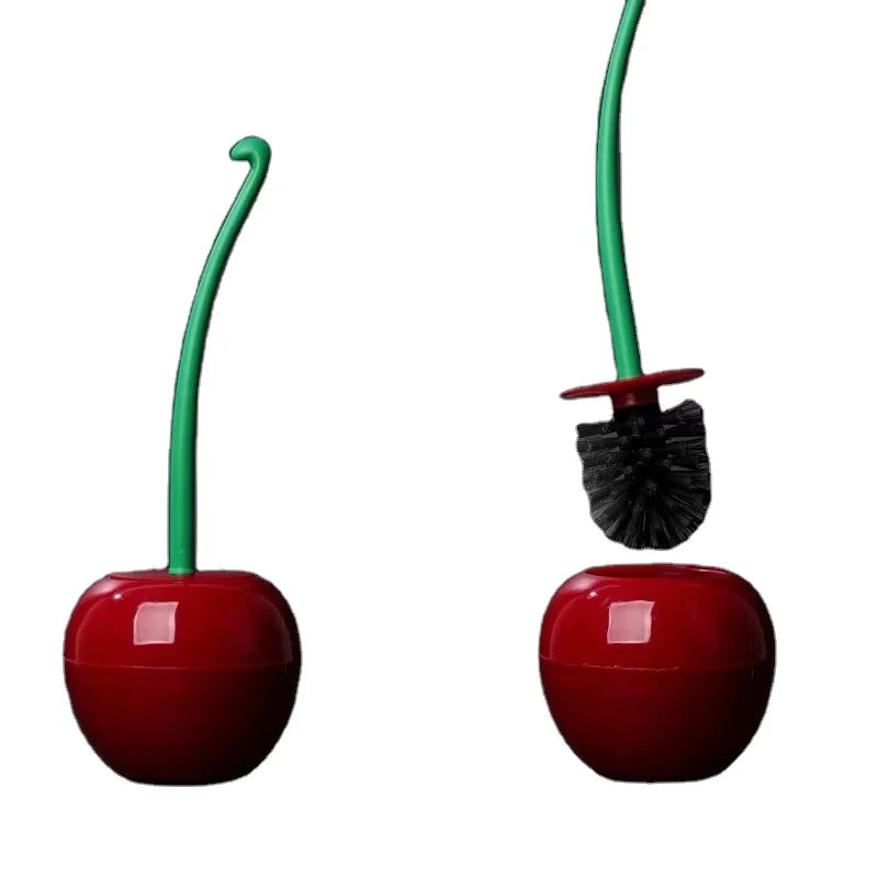 Long Handle Soft Hair Household Toilet Brush Cherry Toilet Brush General Merchandise Creative Plastic Toilet Cleaning Brush