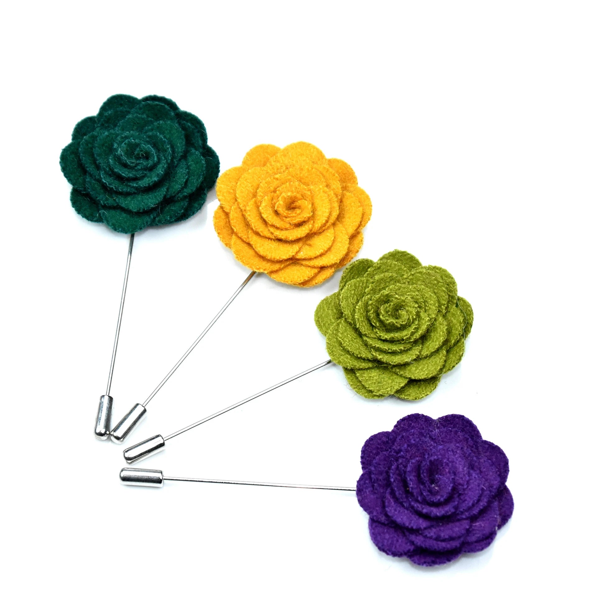 Handmade Flower Brooch Pin for Men's Suit Solid Velvet Cloth Fabric Lapel Pins for Wedding Party Engagement Gift for Shirt