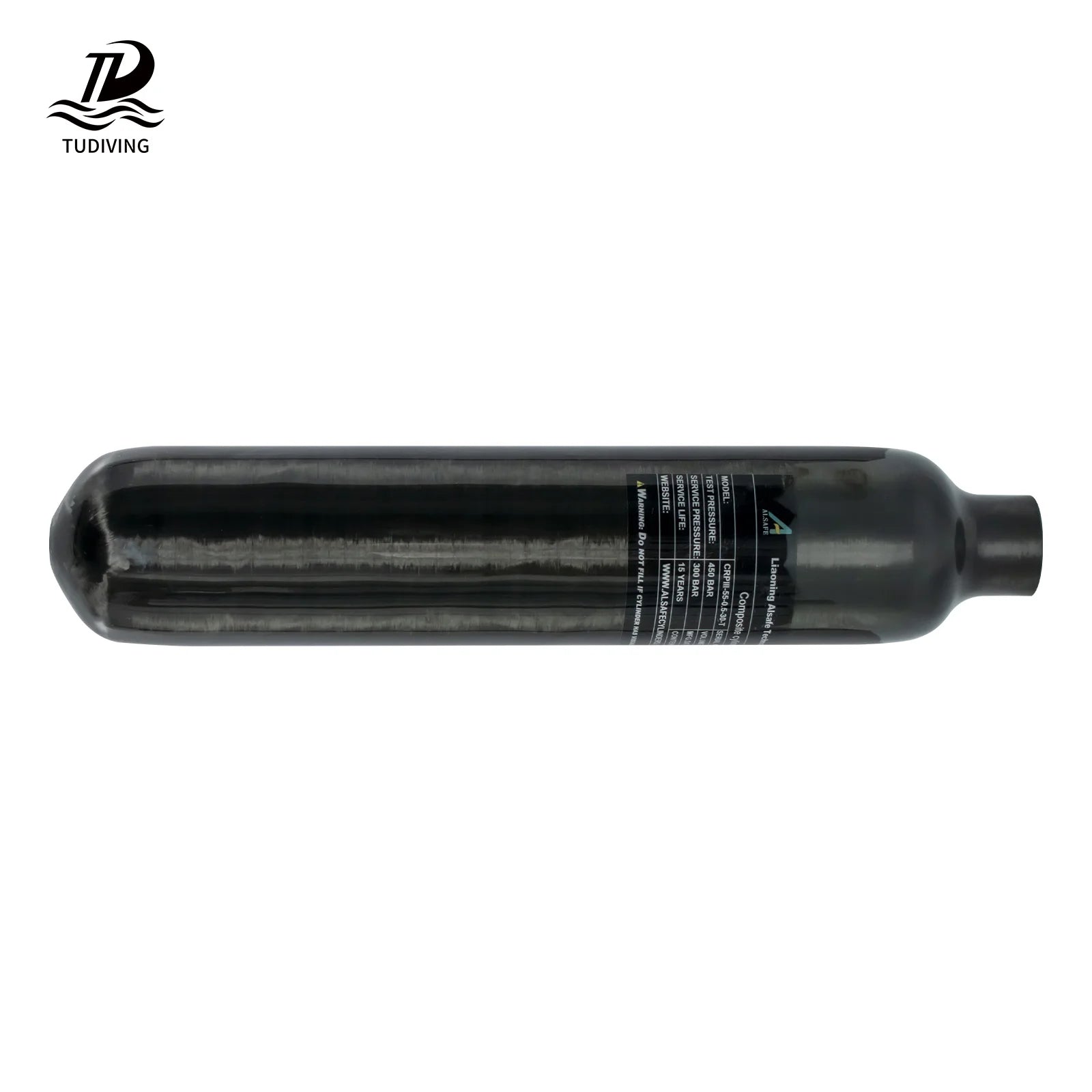 TUDIVING High Pressure 0.5L 4500psi 300bar Paintball Game Fully Wrapped Composite Material Gas Bottle  HPA Carbon Fiber Air Tank