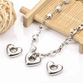 Minimalist Stainless Steel Heart Shaped Charm Hollow Out Pendant DIY Necklace Accessories for Children's Jewelry Making