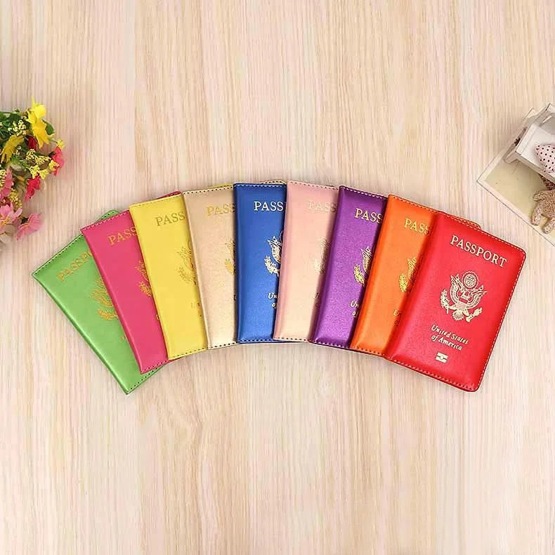 Cheap Price U.S.A. Leather Passport Holders Gold Stamping United States Passport Holder Cover Custom logo Passport Cover Holders