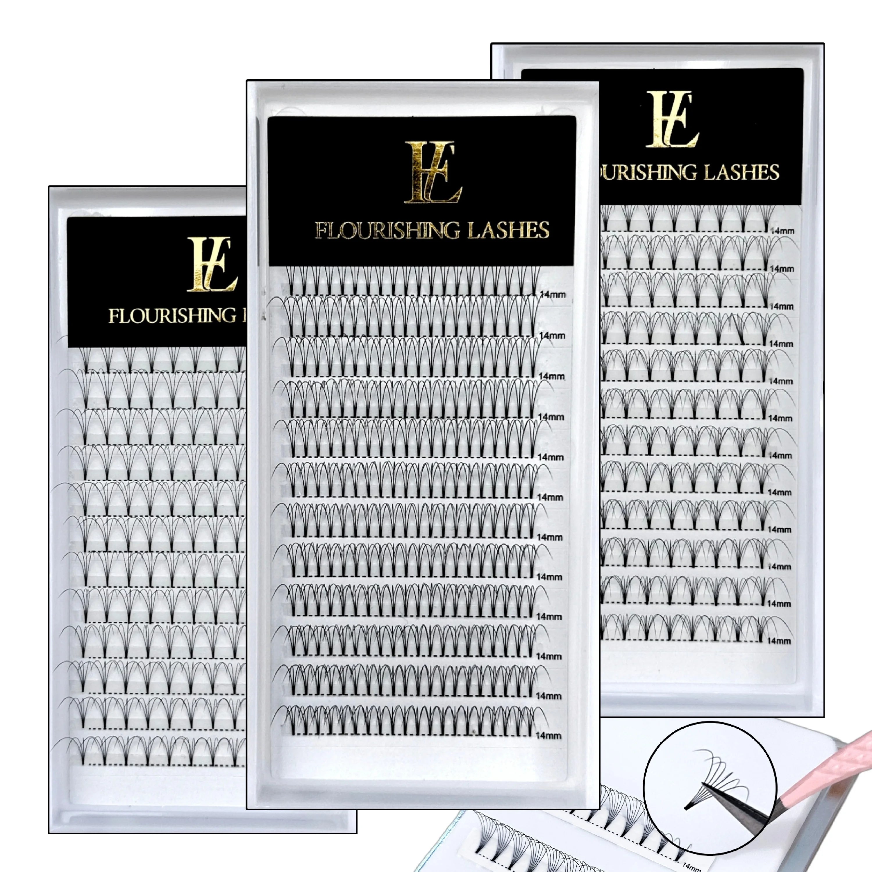 Korean PBT FIBERS 0.07MM/0.10MM 3D 4D 5D 6D Individual Volume Premade Fans Eyelashes