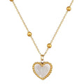 SSeeSY New Arrival Unique Trendy Custom Stainless Steel 18K Gold Jewelry Heart Shape Shell Pendant Waterproof Fashion Necklace