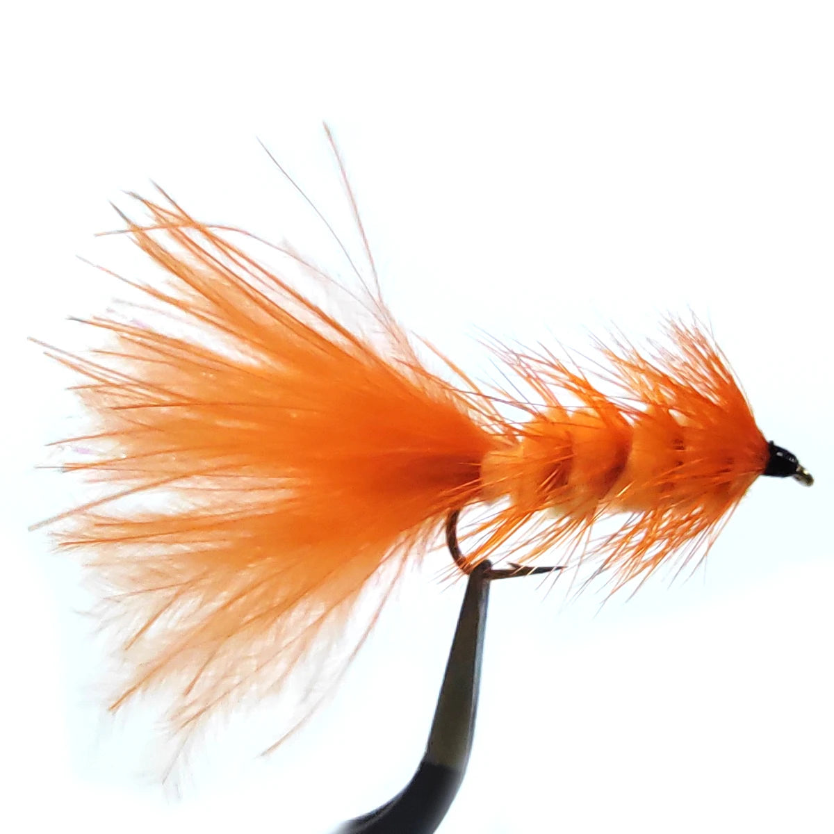 Fly Fishing Wet Flies Wooly Bugger ABS Bass Orange #10 Hook Commercial Tier Hand Made Professional Tying Midwater/Topwater