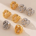 New Arrival Waterproof Stainless Steel 18k Pvd Gold Plated Chunky O Shape Texture Rings for Women Jewelry Gifts Anillos De Oro