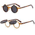 LBAshades T307 Round Frame Punk Double Fold  Flip up Sunglasses for Men and Women Trendy  Sunglasses