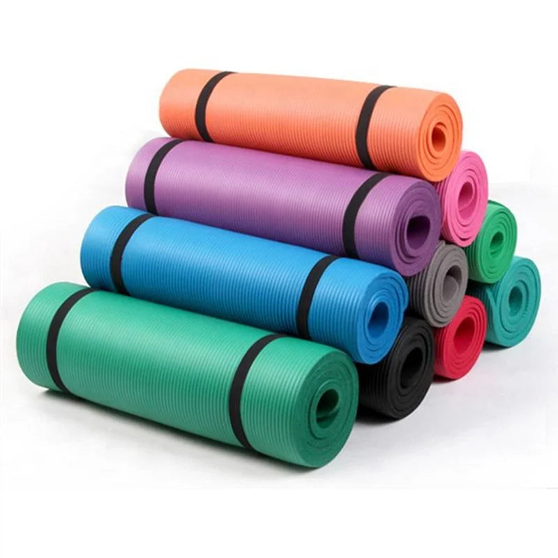 Custom NBR Fitness Yoga Mat Large Size 15mm High Density Logo Printed Exercise Mat