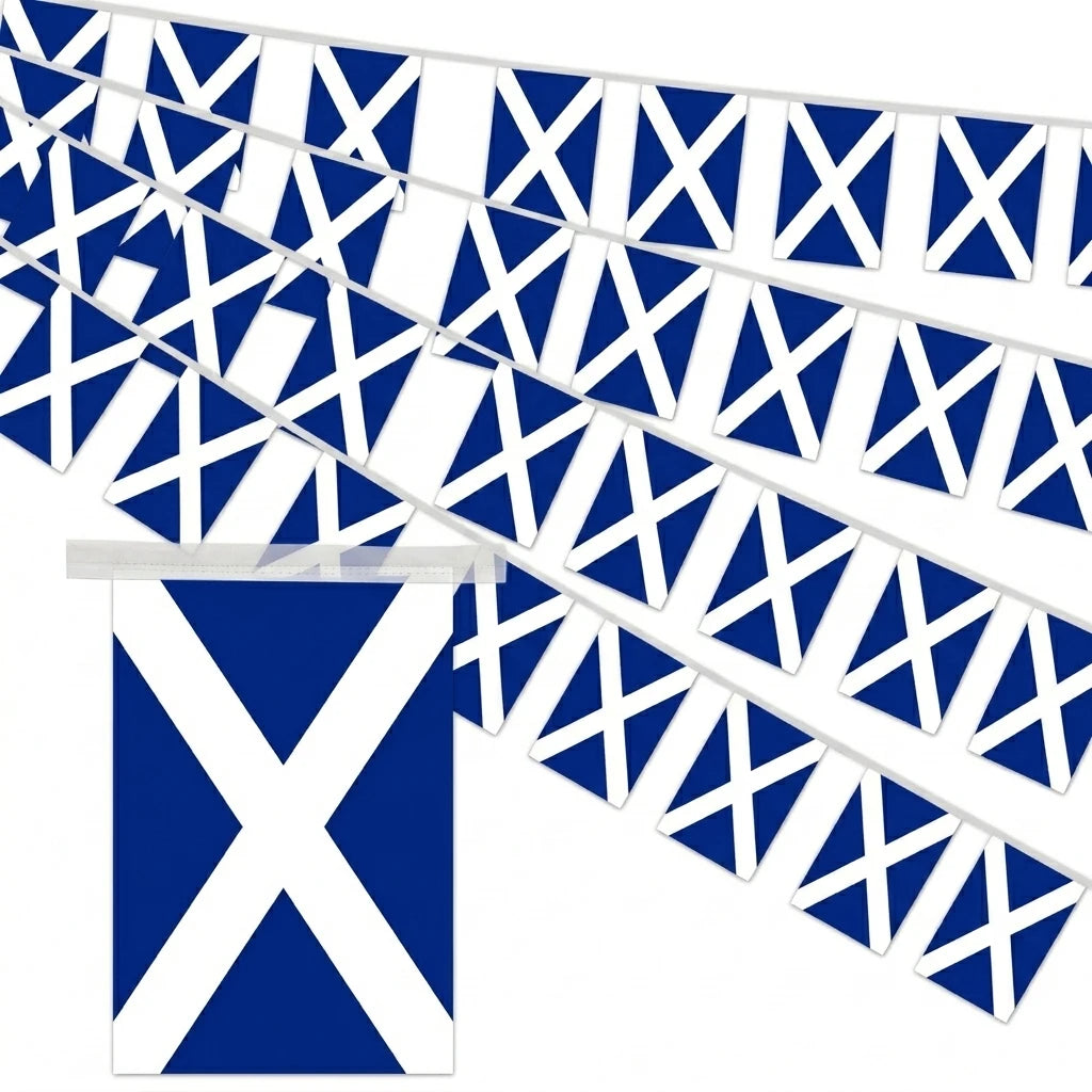 Wholesale 6.5m Scotland String Flag 20 Flags Custom Printed Bunting Banner Scottish National Pennant for Party Decor