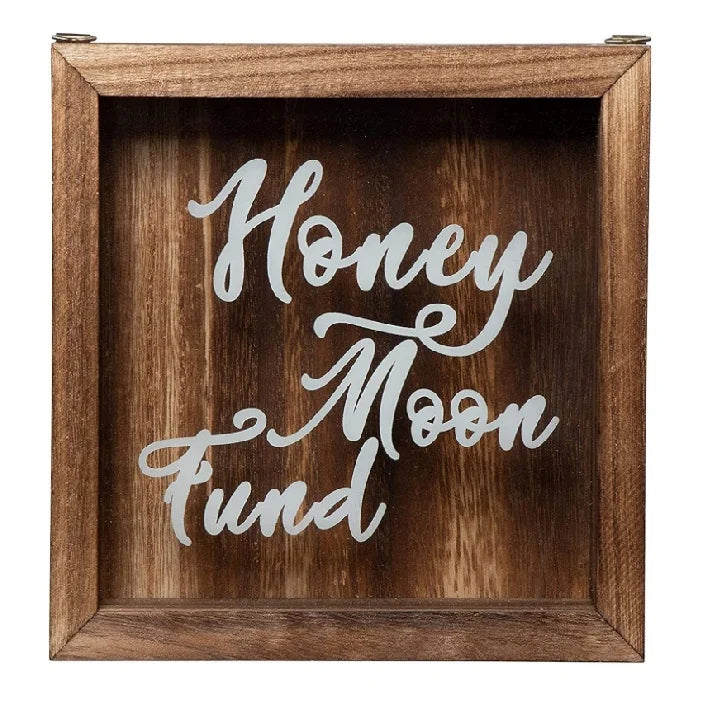 Rustic Home Decor Supplies Wedding Gifts Wood Honeymoon Fund Box Shadow Piggy Bank