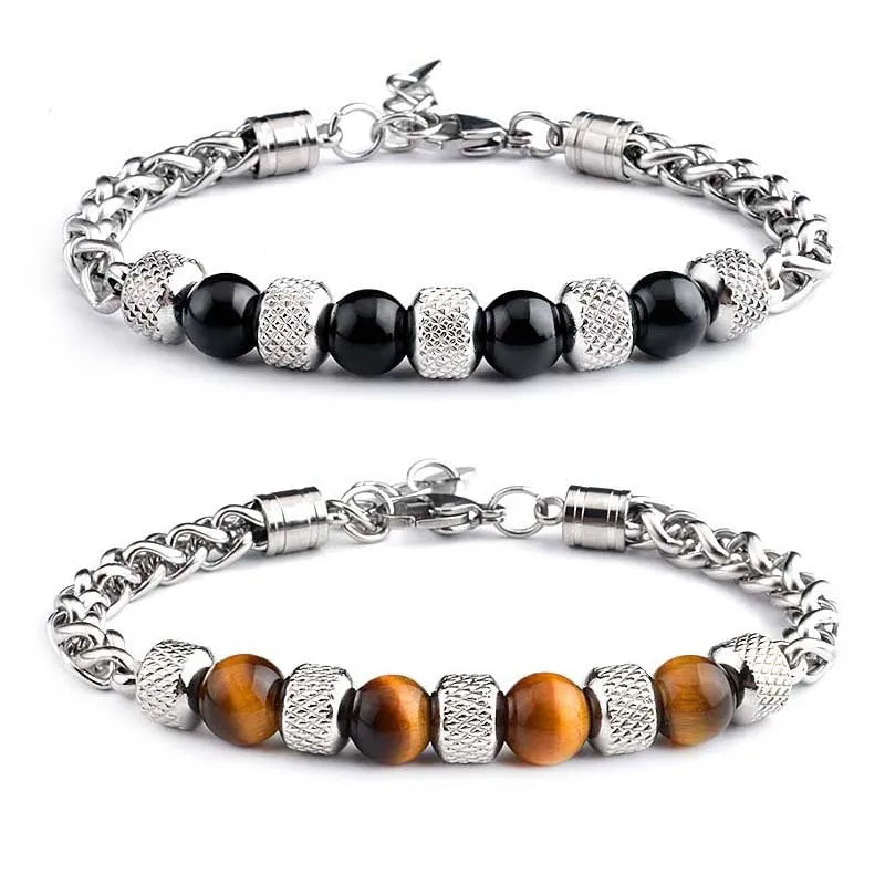 Minimalist Fashion Premium 22cm Yellow Tiger Eye Natural Stone Bangles Bracelet MegaBDM