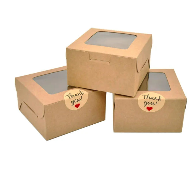 Treat Boxes with Window Gift Packaging Boxes for Pie Slice Pastries Mini Cakes Donut