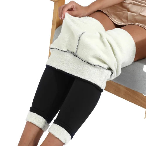 Winter Lambskin Cashmere Pants Female Leggings Warm Women Pants Skinny Thick Velvet Wool Fleece Leggins Trousers