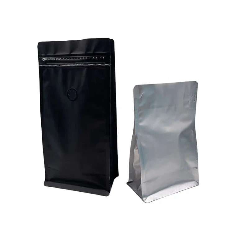 Hot Sale Classic 500g Aluminum Stand-up Flat Bottom Coffee Packaging Food Grade Bags Zipper Valve Foil Wholesale Printing