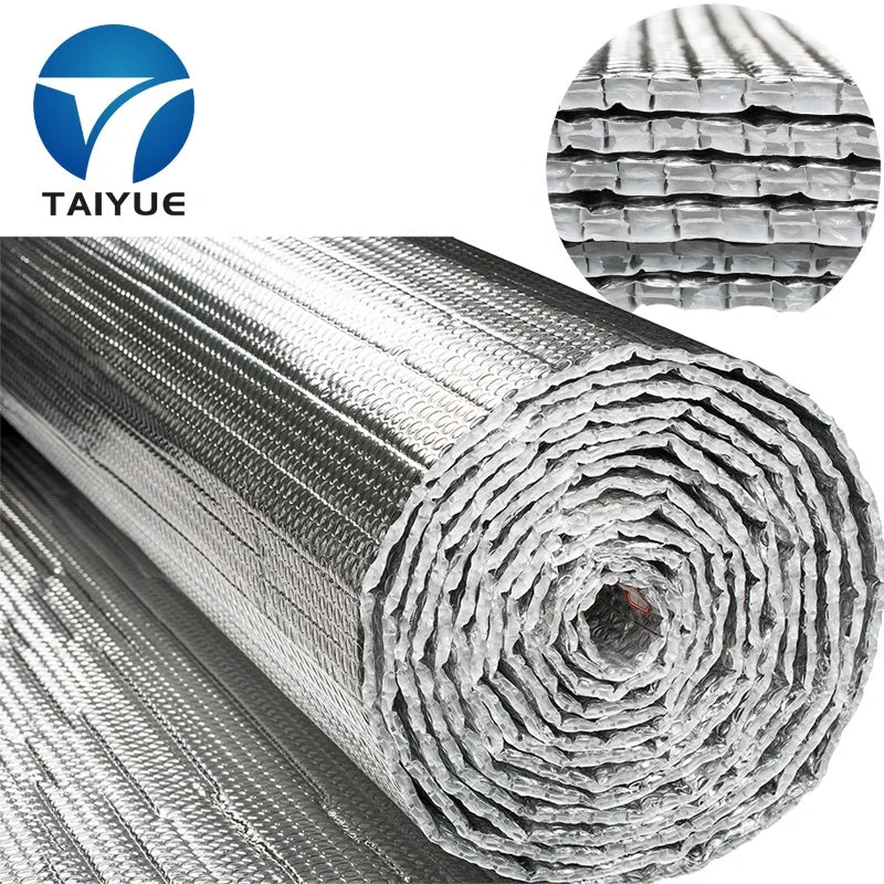 Double Foil Reflective Plastic Insulation Foam Radiant Barrier 10mm Thick 20m Length Industrial for Garage and Roofs