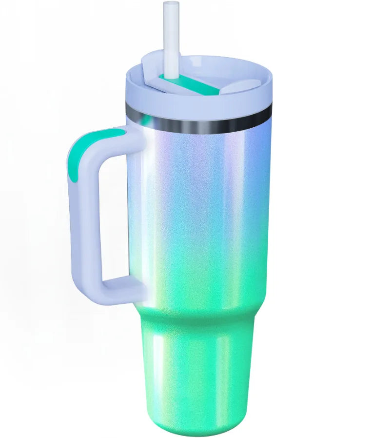 Custom 40oz Double Wall Vacuum Insulated Travel Coffee Mug Stainless Steel Powder Coated Tumbler Cup With Handle