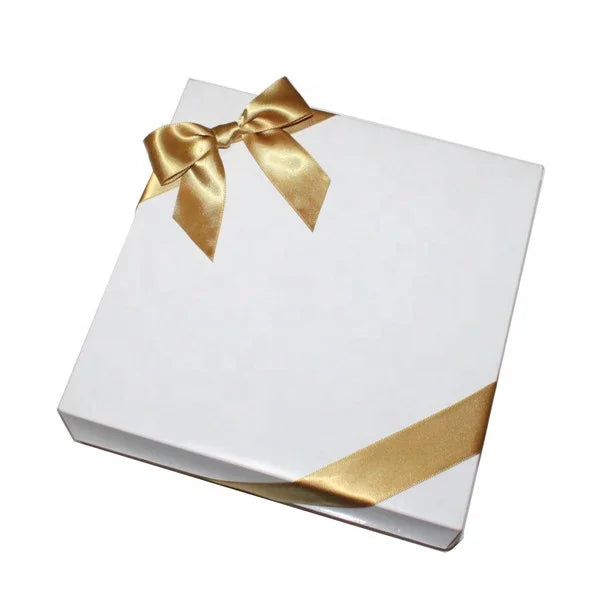 Pre-Tied Gold Satin Stretch Loop Elegant Floral Ribbon Bow with Elastic Loop for Gift Packaging for Christmas