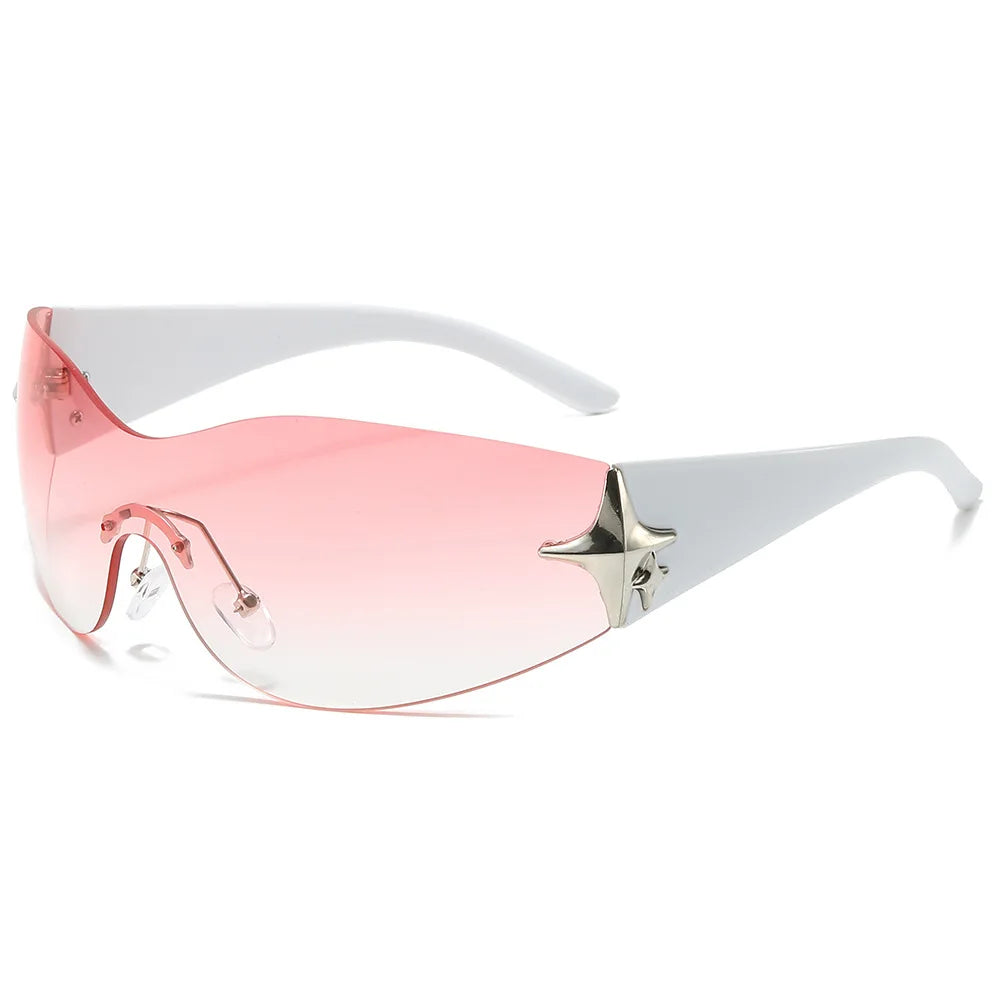 NWOGLSS T1128 Trending UV400 Custom Star Decoration Women Y2K Sunglass