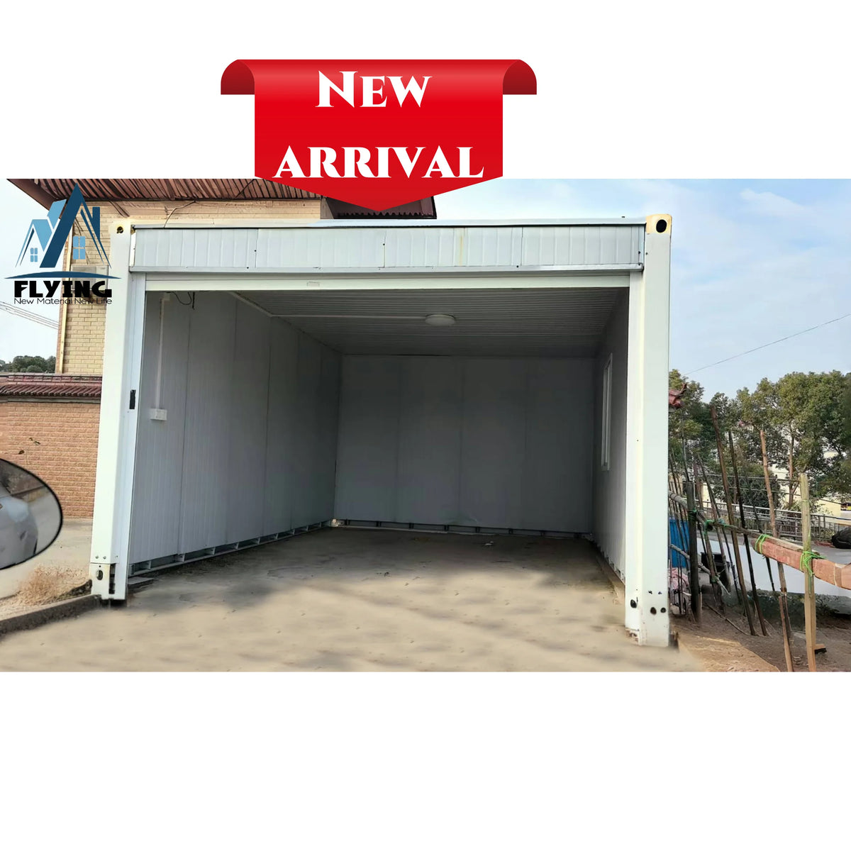 Modern 20ft Mobile Container House Portable Prefab Rolling Roller Shutter Door Steel Car Prefabricated Garage Box MegaBDM