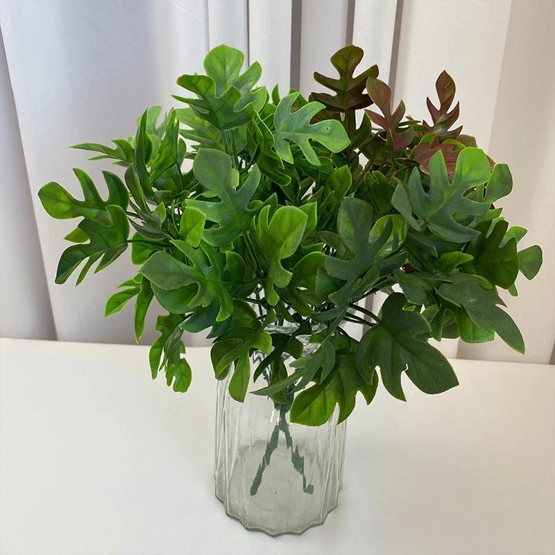 Small Green Plant 5 Fork Turtle Leaf Decoration Mariage Grass
