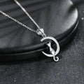 RINNTIN SN271 Unique Design Cute Moon Pendant Real 925 Sterling Silver Necklace for Women Jewelry