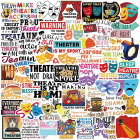 50PCS Funny comedy tragedy face decals drama Theatre sticker