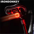 IRONDONKEY Auto Brake Tail Light Smart USB Sensor Bicycle Taillight Waterproof LED Light for Rear Mounting PC Material MegaBDM