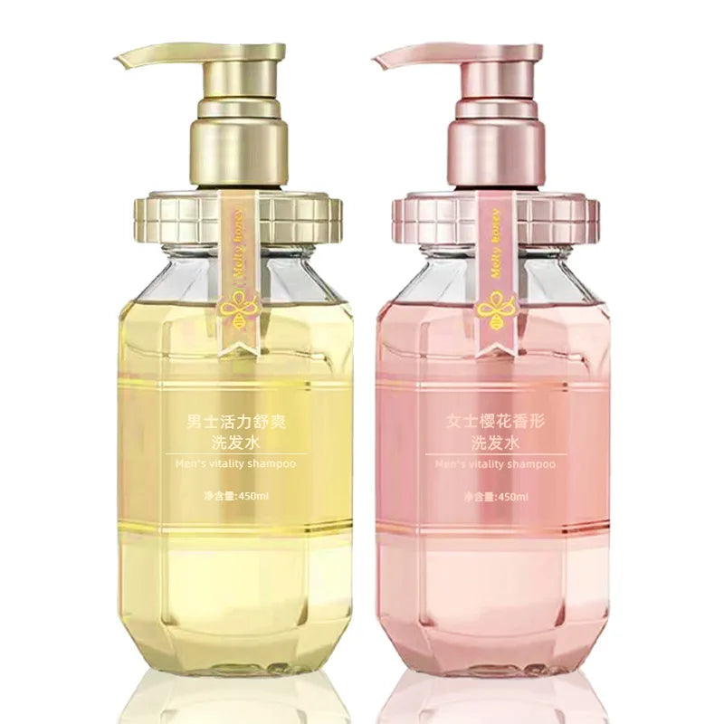 Wholesale 450ml Thicken PET clear Hexagon Shampoo with Gold Pump Cosmetic Package Bottles Body Cream Bottle