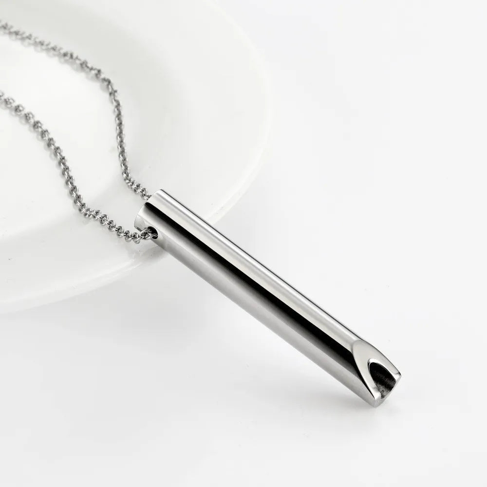 Fashionable Popular Stainless Steel Link Necklace Meditation Stress-Relieving Breathing Hip-hop Personality Couple Pendants