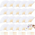 Chinese Summer Beach Party Dance Bamboo Rave Paper Folding Fan Ribs Decorations