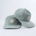 Unstructured Corduroy Fabric 5 Panel Flat Brim Caps With Custom Embroidery Logo