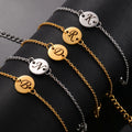 Factory Customized Stainless Steel Silver Rose Gold Charm Chain Bracelets Personalized Disc logo Date Birthday Gift Bracelet