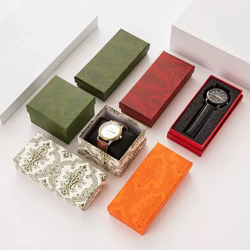Wholesale Customize Logo Luxury Vintage Elegant Single Paper Cardboard Watch Box Set