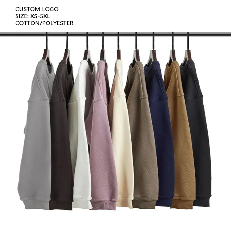 Design Heavyweight OEM ODM Solid Color Blank Custom Logo Unisex Sweatshirt Hoodies