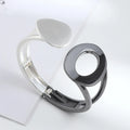 Kaimei New Arrival Fashion Jewelry Hollow Out Bracelet Metal Open Wide Edge Bracelet Design Glossy Vintage Cuff Bracelet Bangles