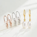 Pearls Mounting Earrings 18K Gold Plating S925 Sterling Silver Hook Earrings With Screw Thread Pins for Earring Jewelry Making