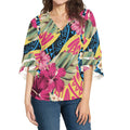 Wholesale Hawaiian Blouse Women Samoan Island Tapa Flower Women Shirts Blouses and Tops Custom Logo Shirts Polynesian Clothing