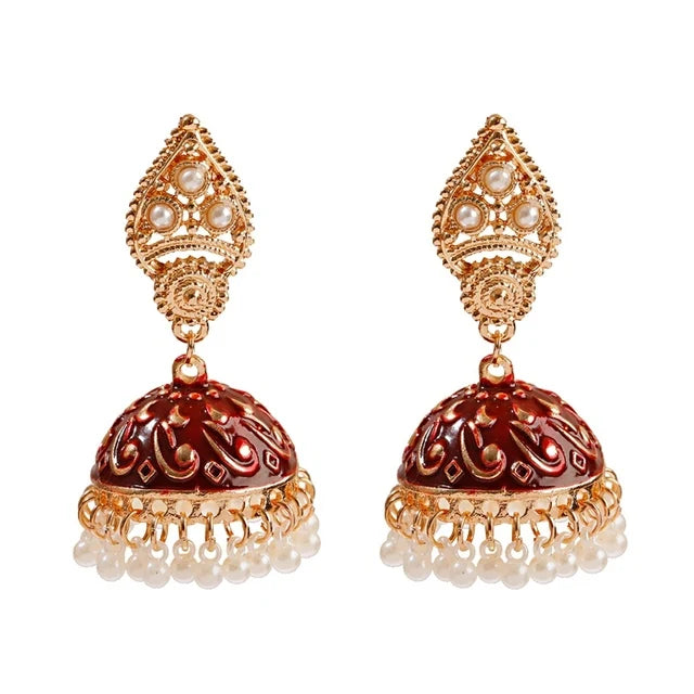 GT ODM Geometric Ethnic Retro Gold Plated Alloy Dangling Tassel Earrings for Unisex Durable Jewelry