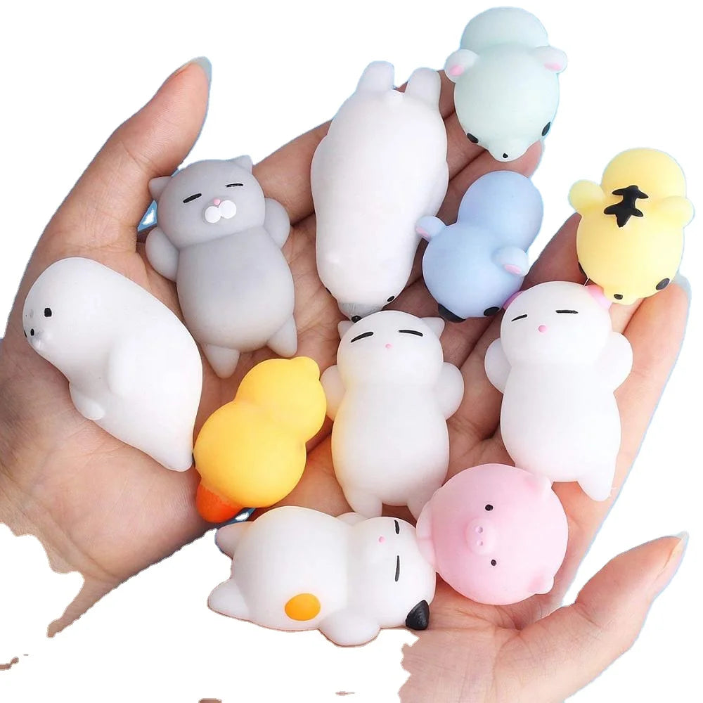 Merrycoo Factory Cheap Price Fast Ship Christmas Wholesale Squishies Slow Rising Rubber Mochi Squeeze Silicone Anti Stress Toys