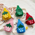 Wholesale Cheap Canvas Cartoon Strawberries Cute Outdoor Small Chest Bag Solid Color for Kid